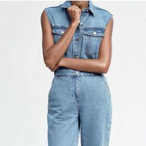Zara Z1975 BALLOON LEG DENIM JUMPSUIT